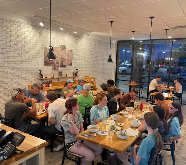 The dining area full of customers