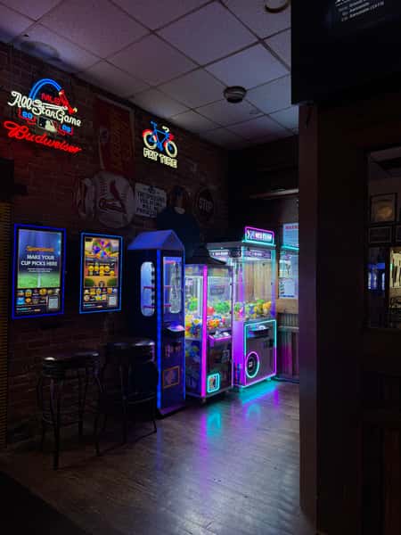 Dark interior restaurant photos with neon signage