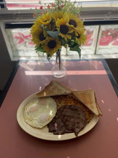 Top Sirloin Steak and Eggs Breakfast Plate