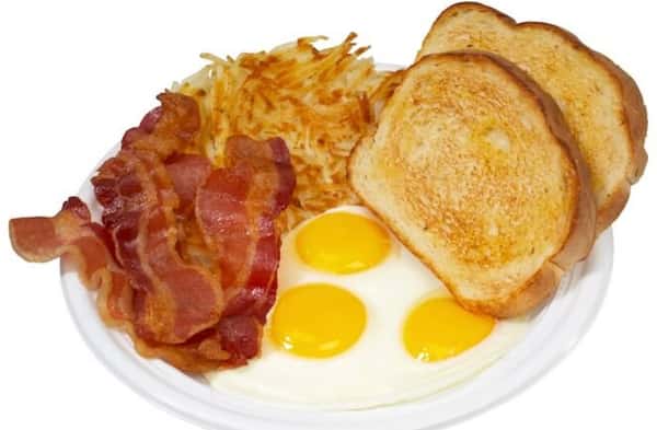 3 Eggs and Bacon Breakfast Plate