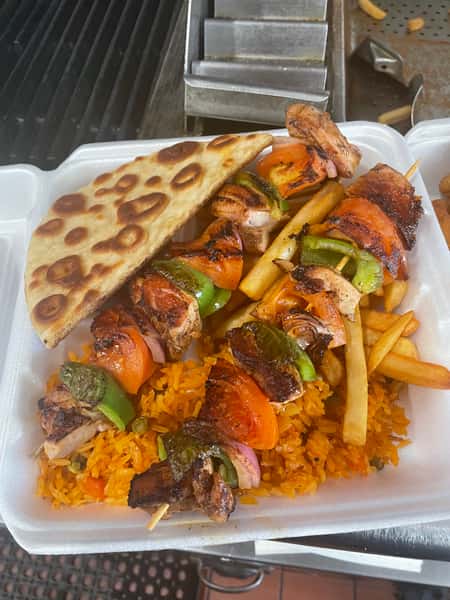 Chicken Kabob Dinner Plate