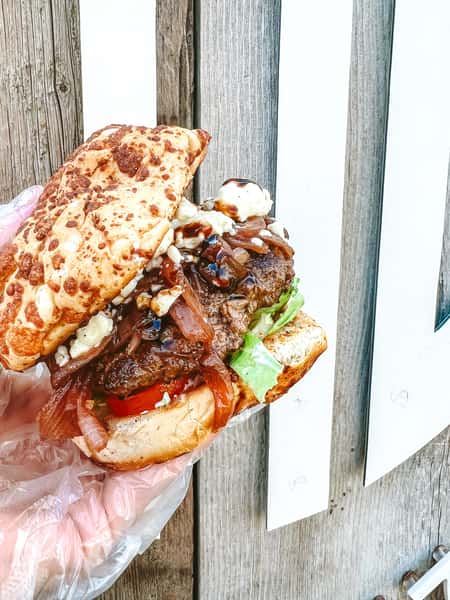 Red Onion Jam & Feta Burger