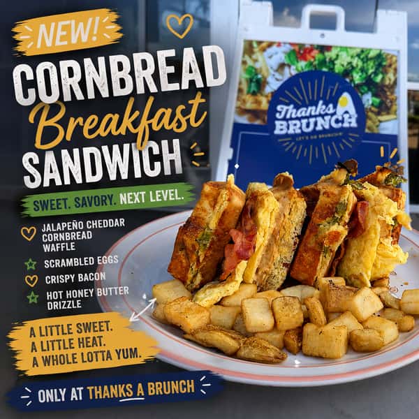 Cornbread Waffle Breakfast Sandwich