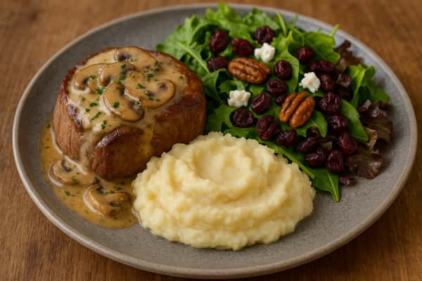 Beef Tenderloin with Mushroom Gravey