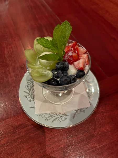 Almond Pudding with Fresh Fruits