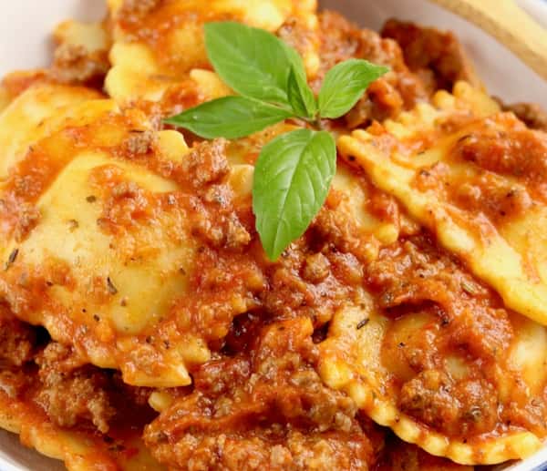 Cheese Ravioli With Meat Sauce