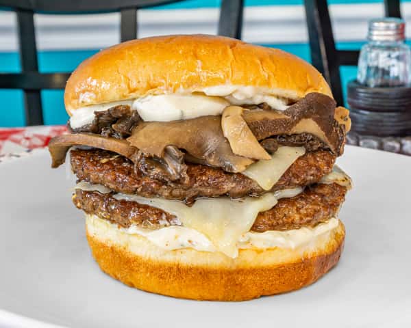 Double Mushroom Swiss Burger
