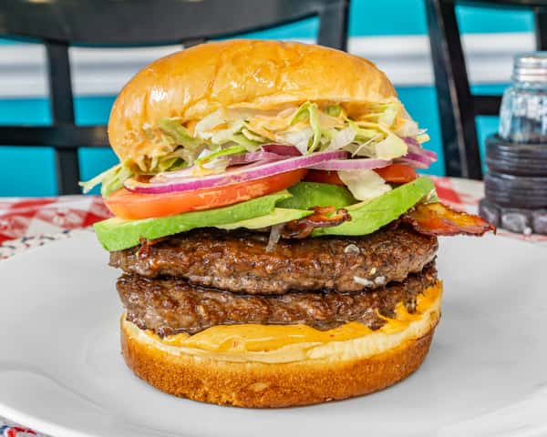 Double Avocado Bacon Burger