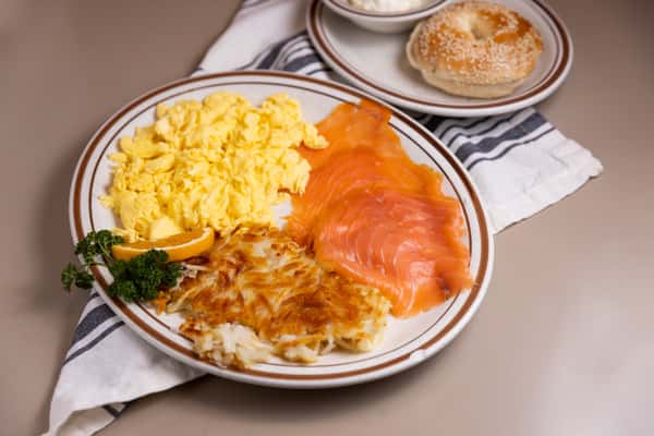 Smoked Fish and Eggs Breakfast Art's Delicatessen & Restaurant Deli in Studio City, CA