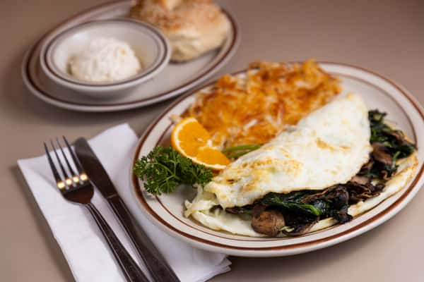 Spinach and Mushroom Egg White Omelette Breakfast Art's