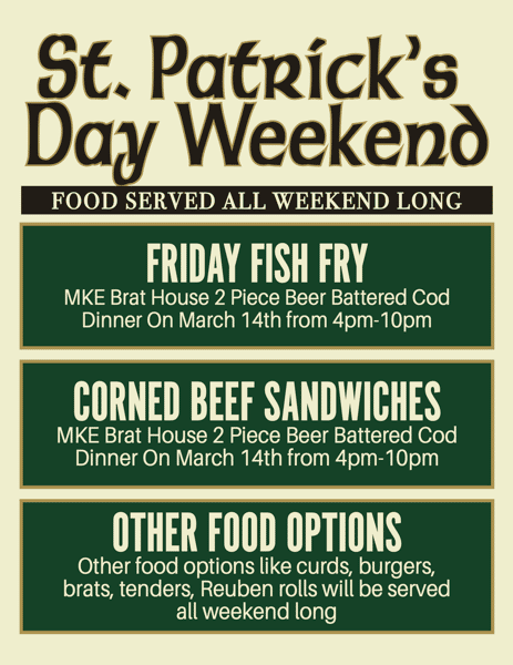 food menu for st. patricks day