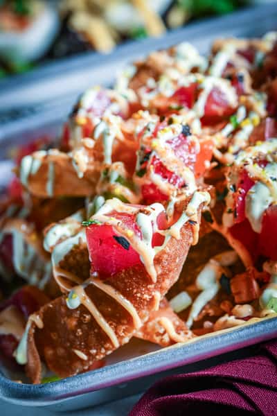 Poke Nachos Close Up
