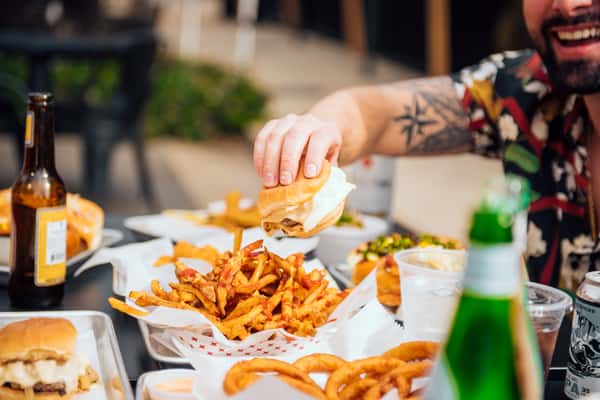 Fries and sandwiches