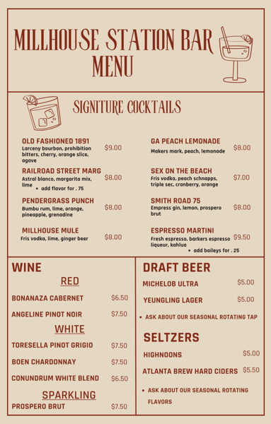 Bar Menu