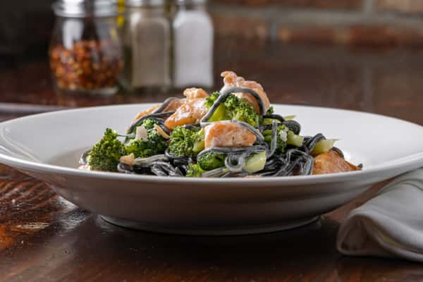 Salmon Squid Ink Pasta