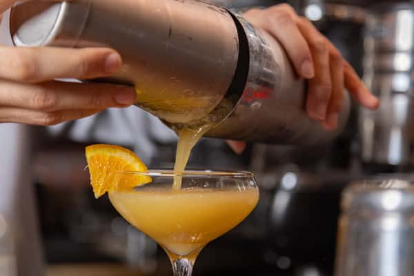 bartender prepping drink