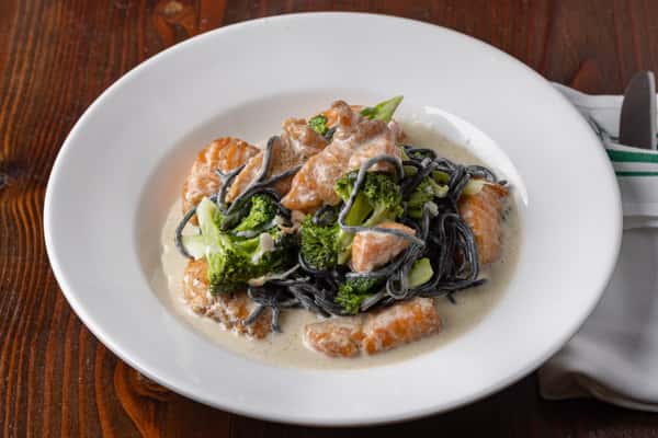 Salmon Squid Ink Pasta