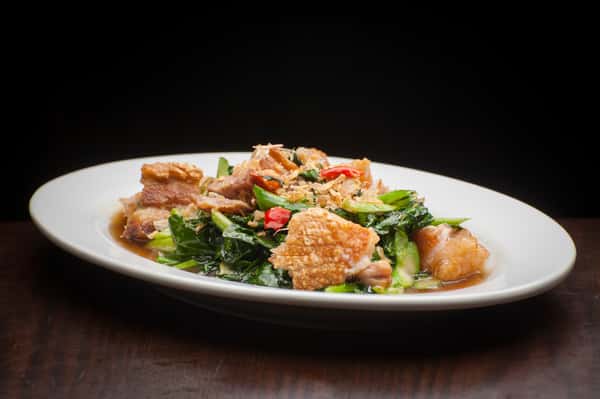 CRISPY PORK BELLY WITH CHINESE BROCCOLI (SPICY)