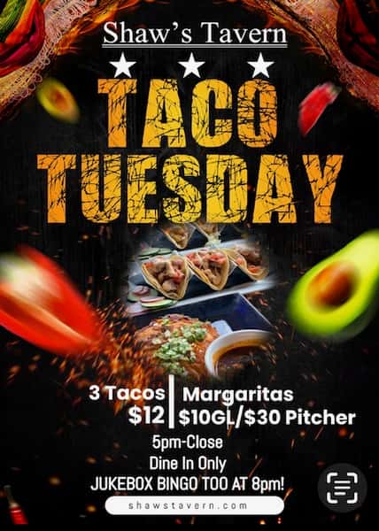 Taco Tuesday — $12 Three-Taco Plates at Shaw's Tavern