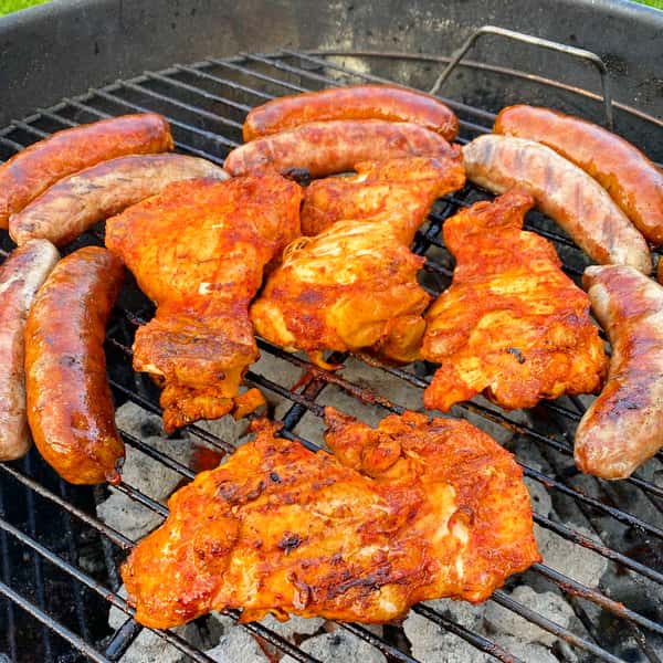 grilled chorizo and chicken