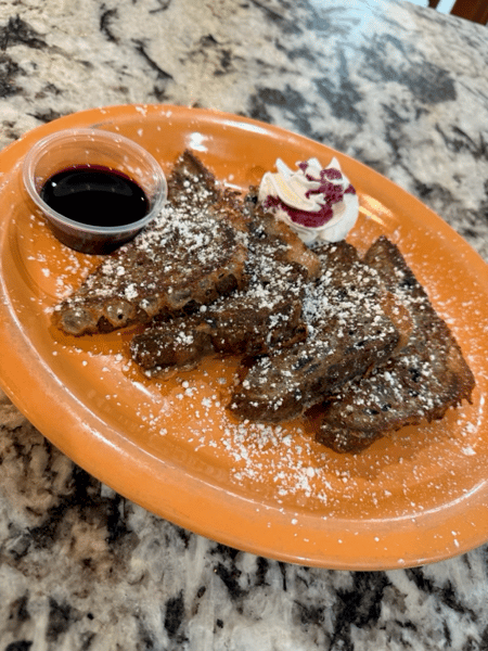 Blueberry streusel French toast