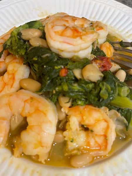 Shrimp, broccoli rabe & bean
