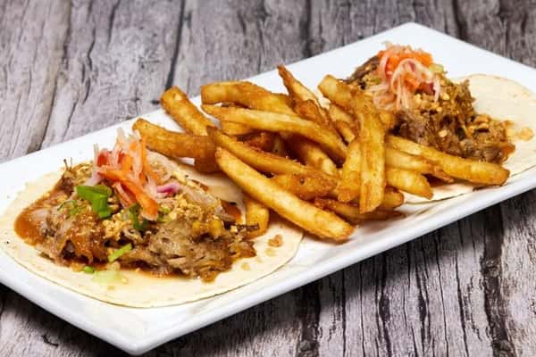 Pulled Pork Kare Kare Tacos