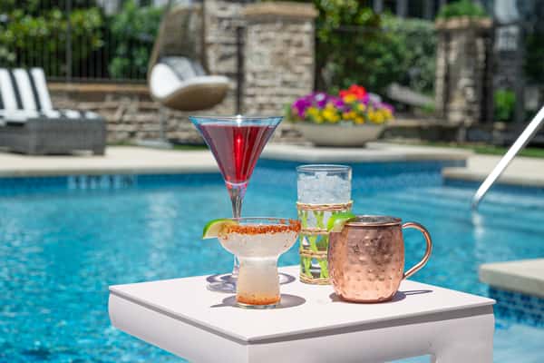 Pool Lifestyle with Bar Drinks, Cocktails