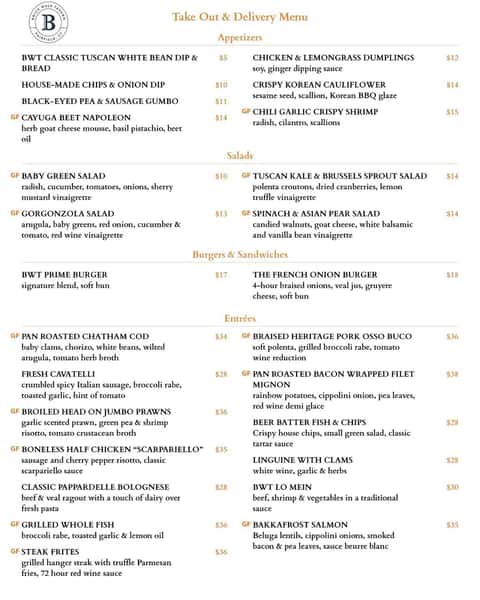 January 11th Take Out/Delivery Menu
Visit www.brickwalktavern.com or call (475)888-9966 to order