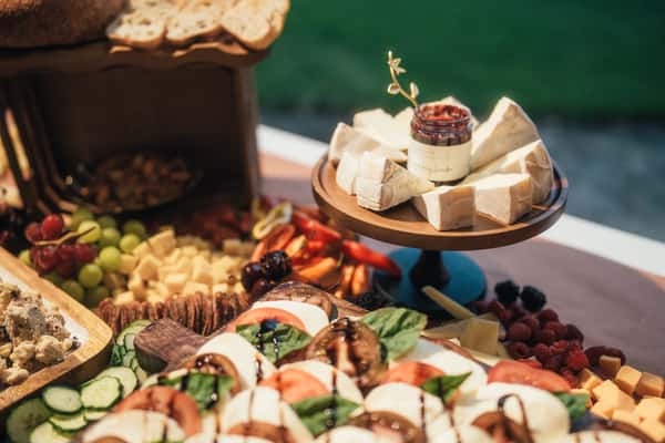 Brie cheese and caprese salad