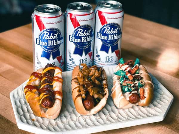 Hot dogs and beer