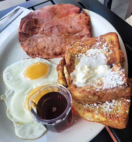 French toast and eggs