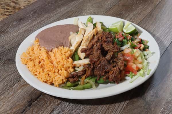 #9 Lunch Fajitas, Rice and Beans