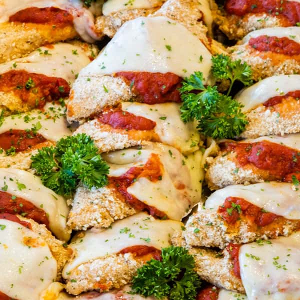 rows of chicken parmigiana