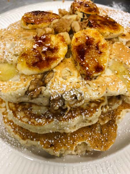 Multigrain Banana Nut Bread Pancakes