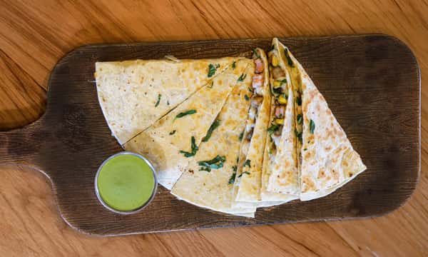 Shrimp, Corn & Poblano Quesadilla