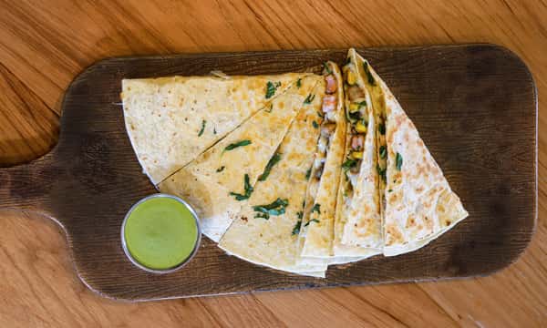 Shrimp, Corn & Poblano Quesadilla