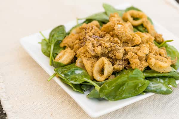 calamari spinach salad