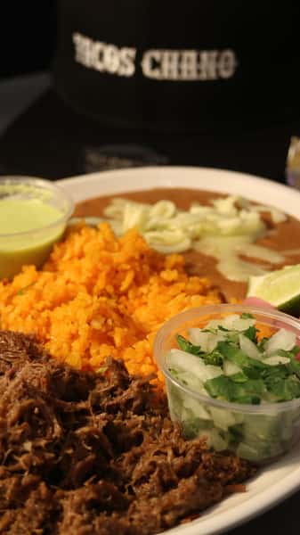 Combo Barbacoa W/Rice & Beans