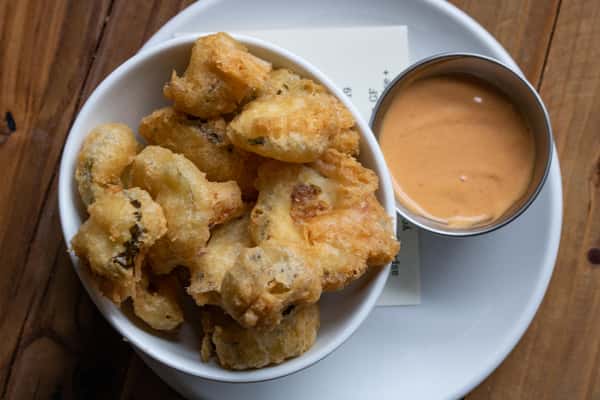 Fried Pickles with Fancy Sauce