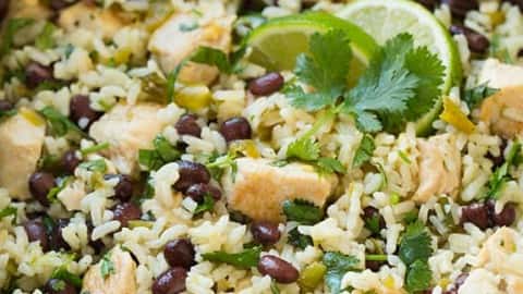 Cilantro Rice and Beans Platter