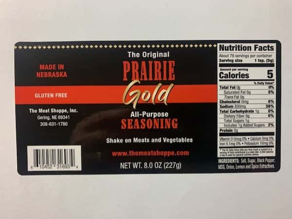 8 Ounce Original Prairie Gold Seasoning