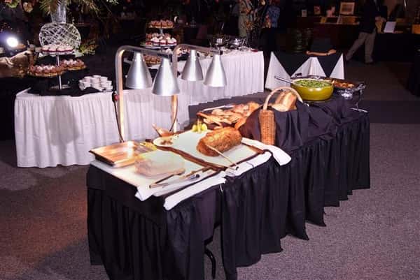 buffet table.