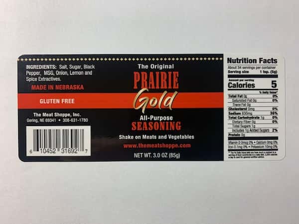 3 ounce Original Prairie Gold Seasoning
