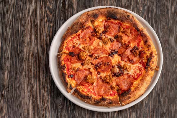 three meat pizza