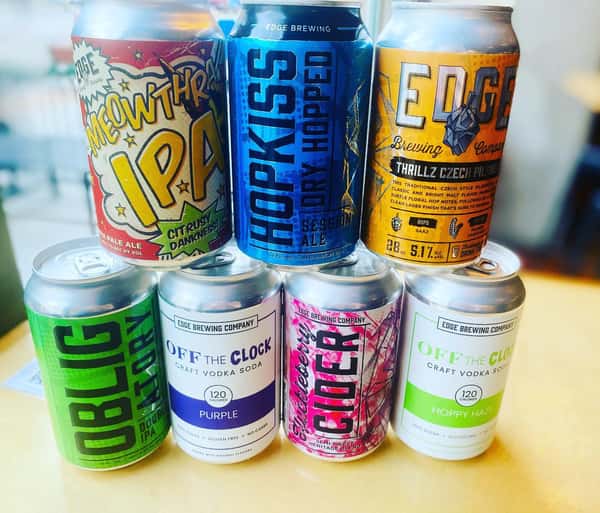 seven varieties of Edge canned beers