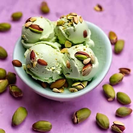 Mint ice-cream with almonds