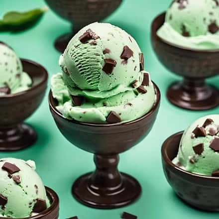 Mint ice-cream with chcoclate bits