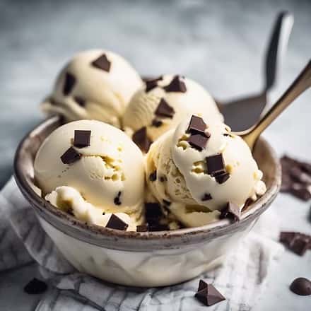 Ice-cream bowl with chocolate bits