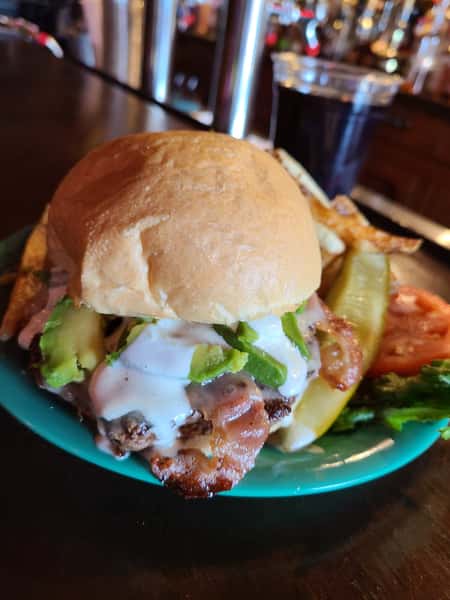 Avocado Bacon Ranch Burger Menu Riley's Pour House Irish